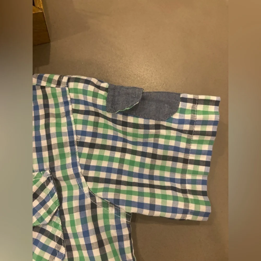 U.S Polo Assn. Boys Green/Blue Short Sleeve Button Down Size 4T - Picture 5 of 7